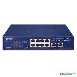 Planet  8-Port 10/100TX 802.3at PoE + 2-Port 10/100TX Desktop Switch (2Y)